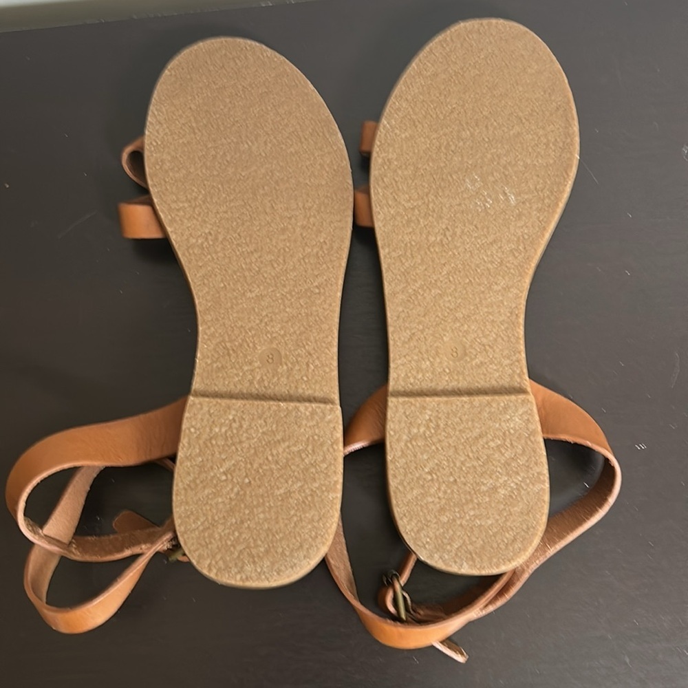 MADEWELL The Boardwalk Crisscross Sandal Brown Leather Brazil Sz 8 NEW - Picture 9 of 10